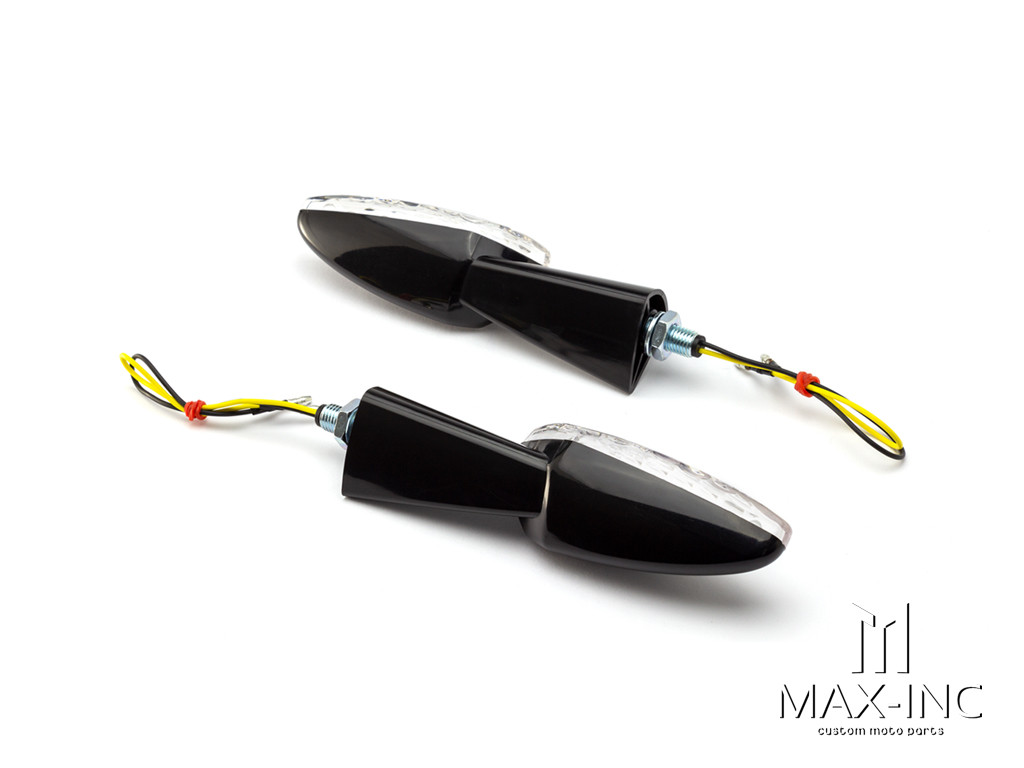 Black Benelli Style LED Turn Signals / Indicators - Emarked