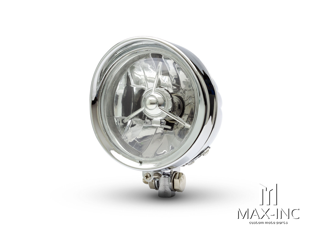 5" Chrome Metal Bottom Mount Custom Headlight - 55w