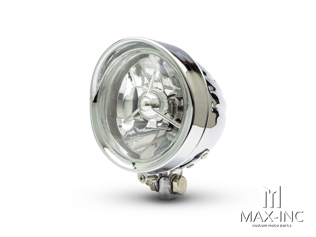 5" Chrome Metal Bottom Mount Custom Headlight - 55w