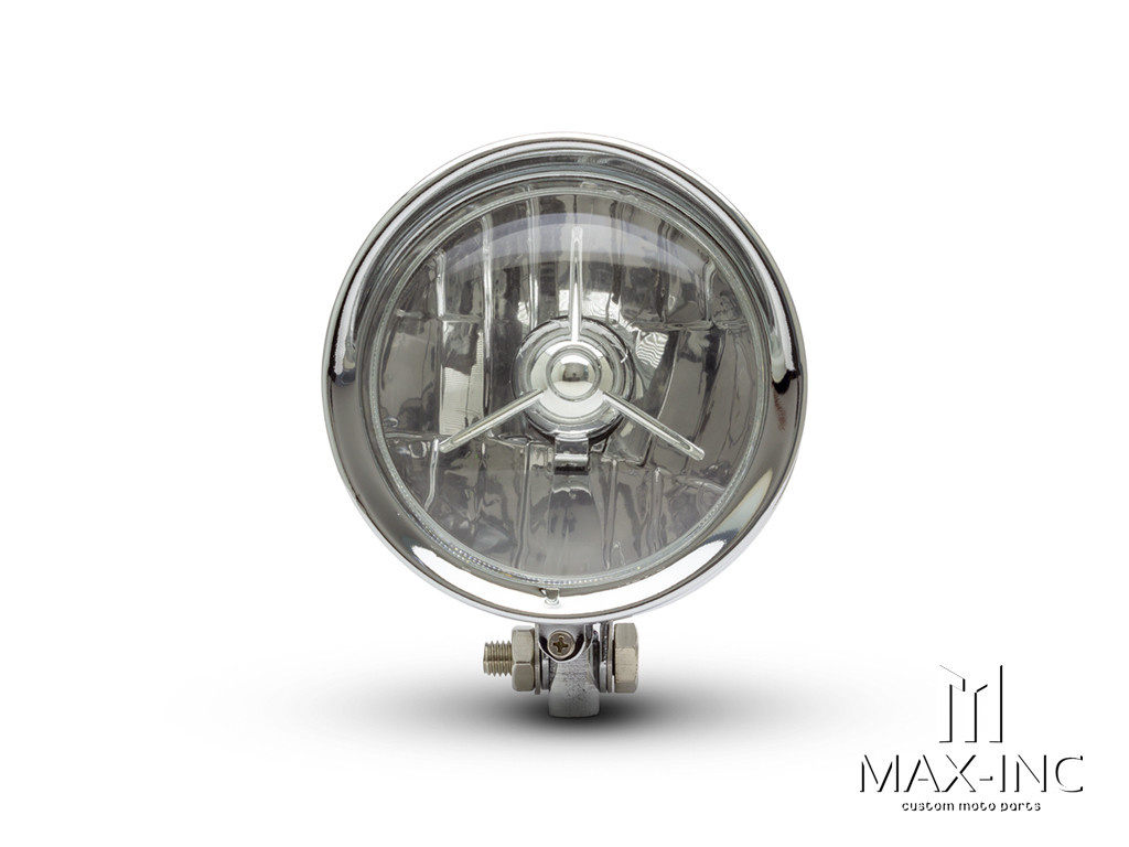 5" Chrome Metal Bottom Mount Custom Headlight - 55w