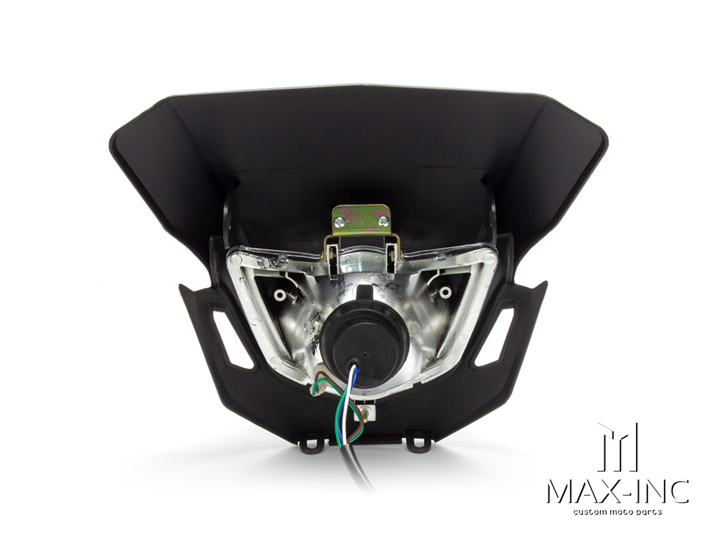 Black Universal Supermoto Headlight Mask - 12v/35w