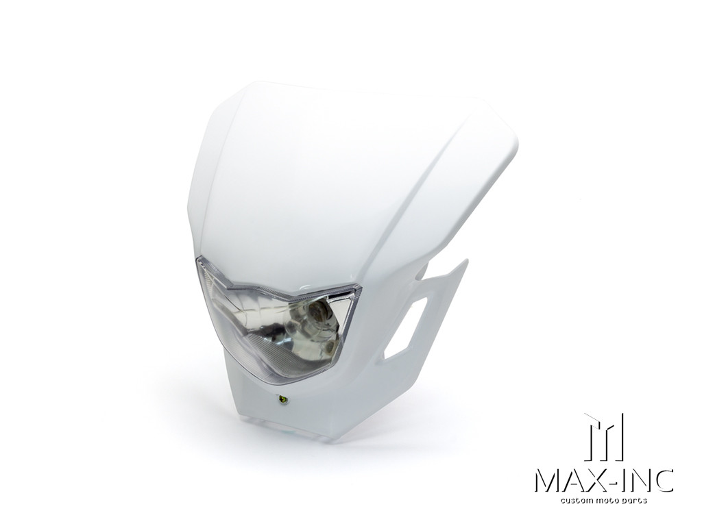 White Universal Supermoto Headlight Mask - 12v/35w