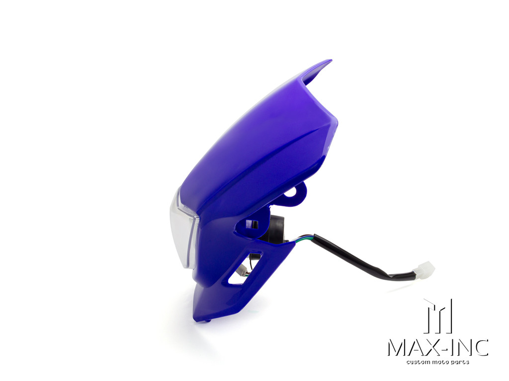 Blue Universal Supermoto Headlight Mask - 12v/35w
