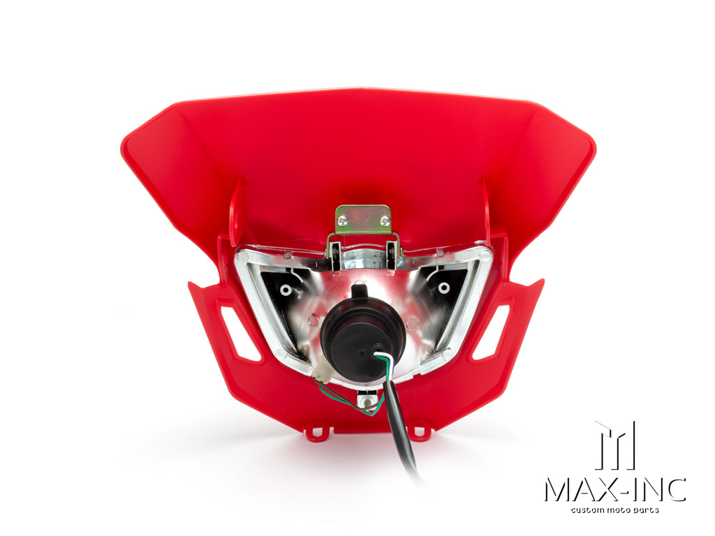 Red Universal Supermoto Headlight Mask - 12v/35w
