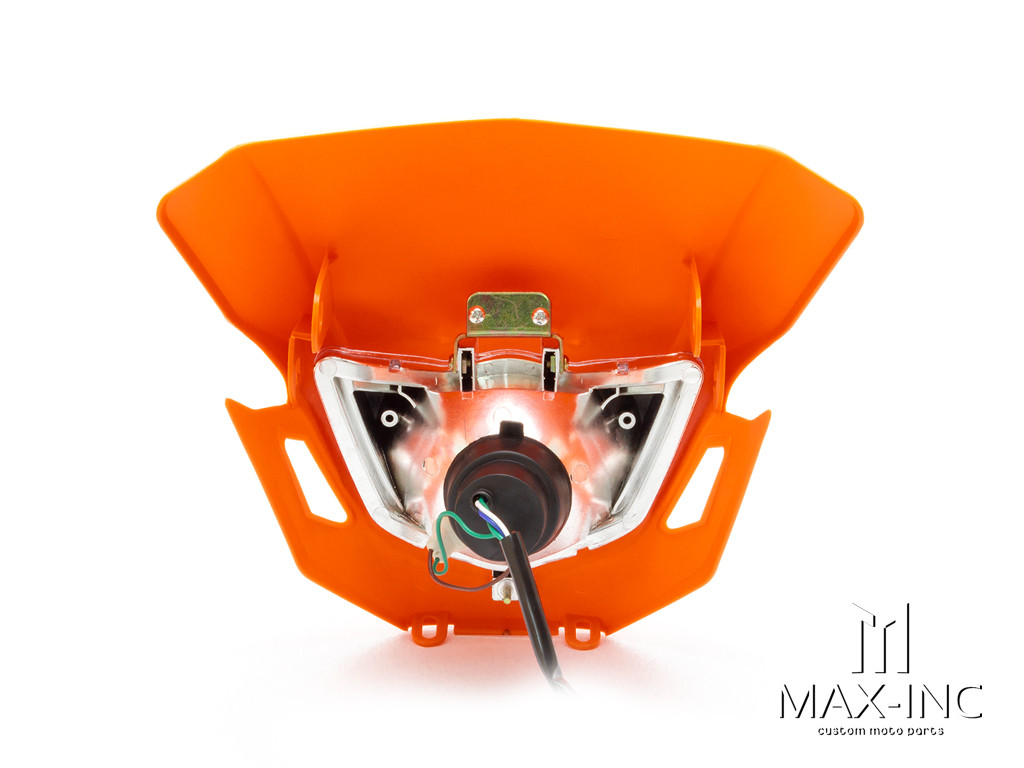 Orange Universal Supermoto Headlight Mask - 12v/35w