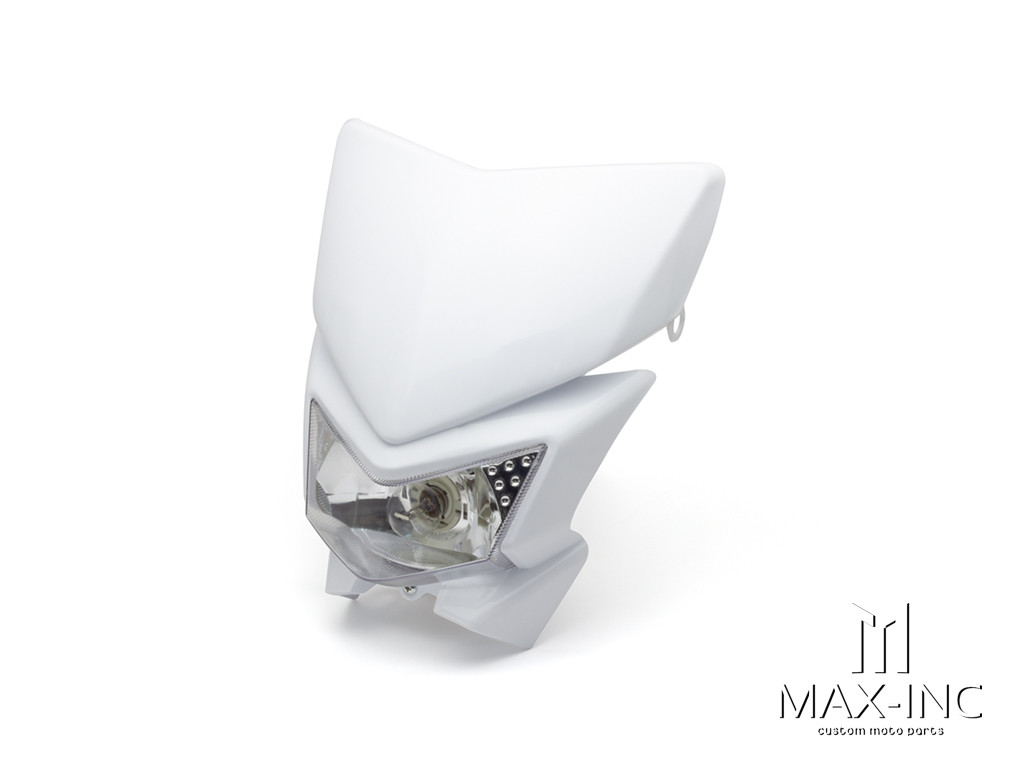 White Beasty Universal Supermoto Headlight Mask - 12v/35w