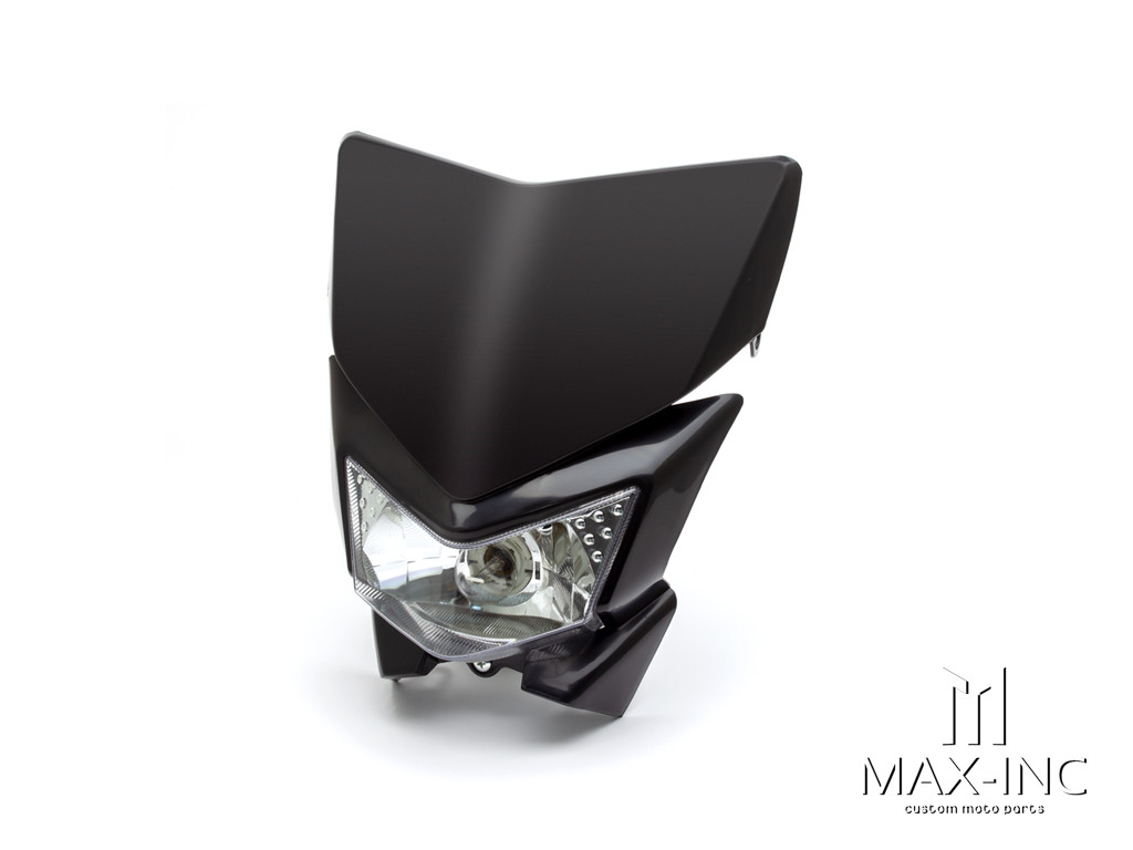 Black Beasty Universal Supermoto Headlight Mask - 12v/35w