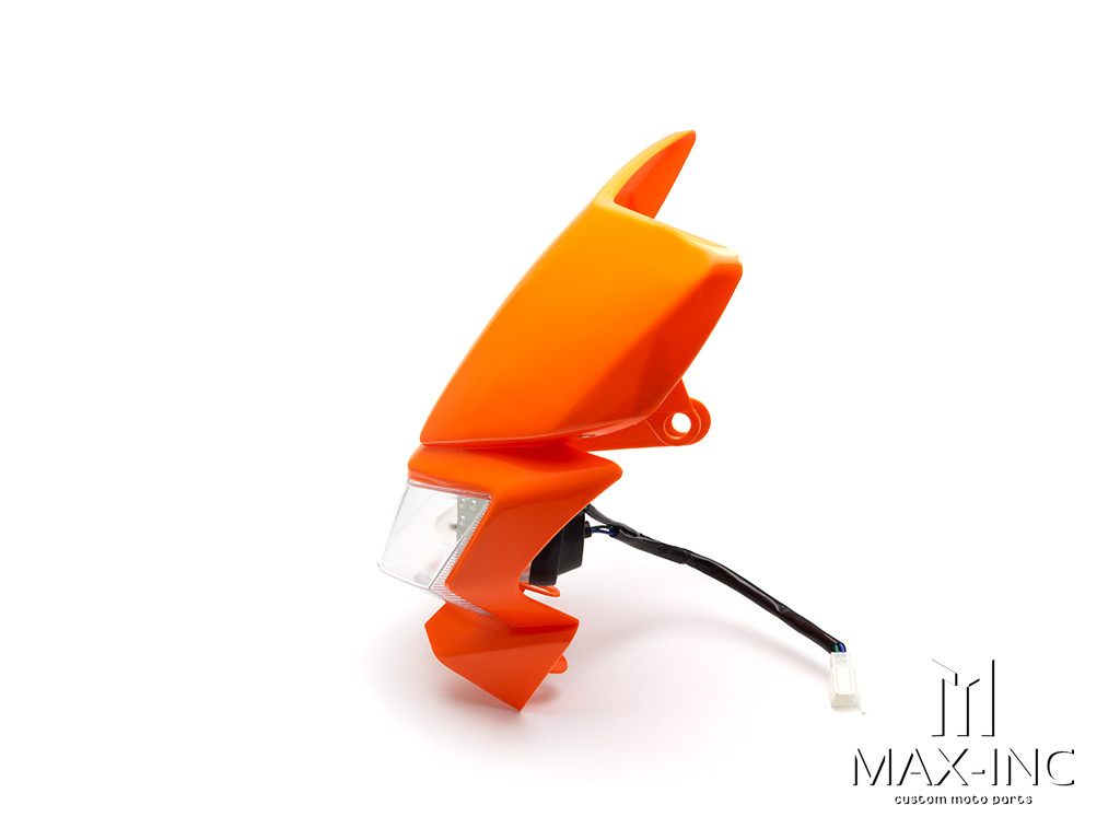 Orange Beasty Universal Supermoto Headlight Mask - 12v/35w