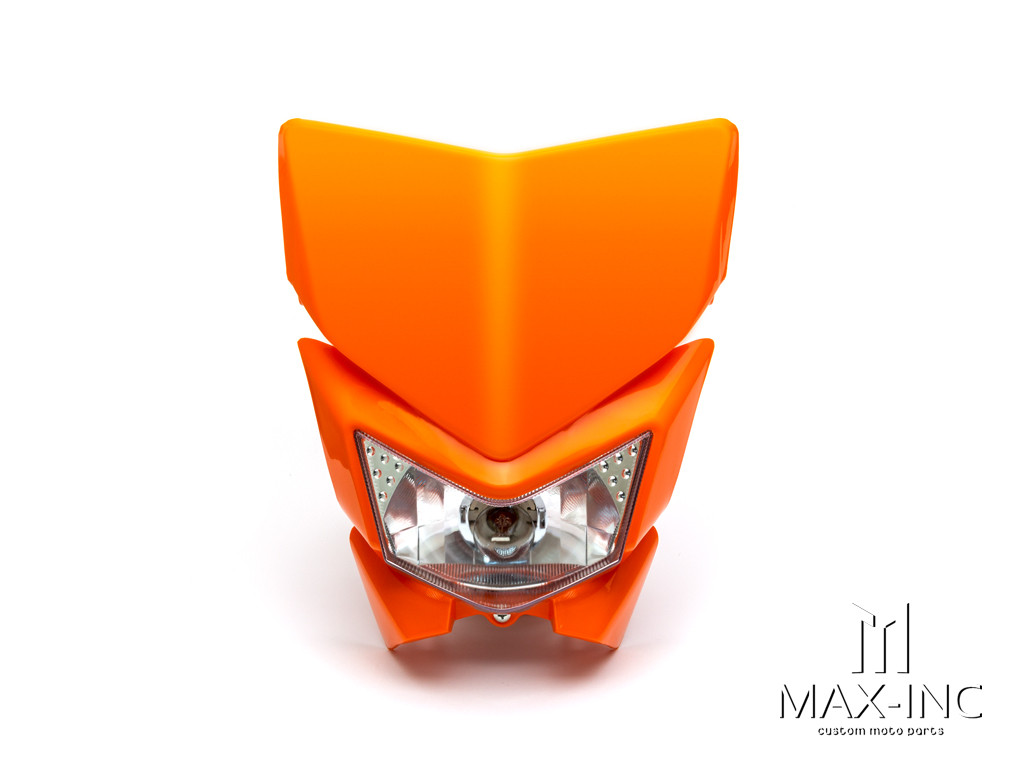 Orange Beasty Universal Supermoto Headlight Mask - 12v/35w