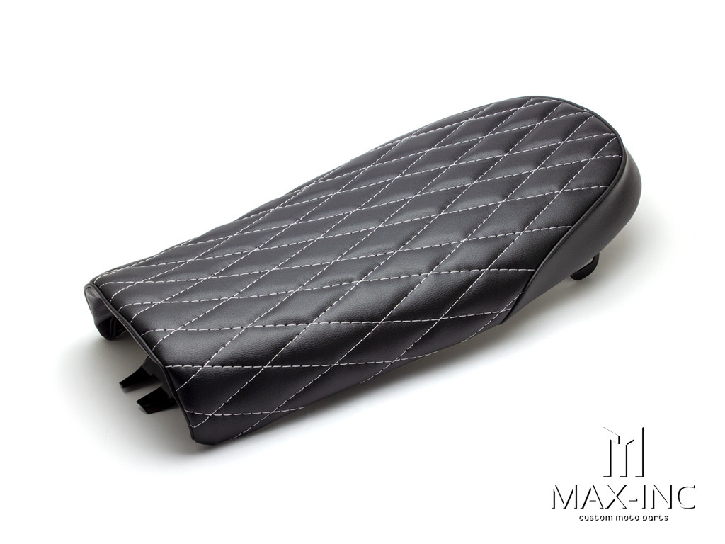 Black Diamond Stitch Universal Scrambler Motorcycle Seat