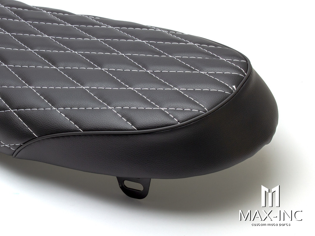 Black Diamond Stitch Universal Scrambler Motorcycle Seat