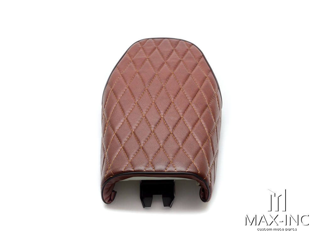 Brown Diamond Stitch Universal Scrambler Motorcycle Seat