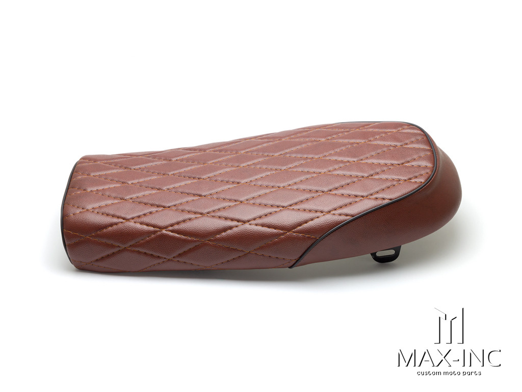 Brown Diamond Stitch Universal Scrambler Motorcycle Seat