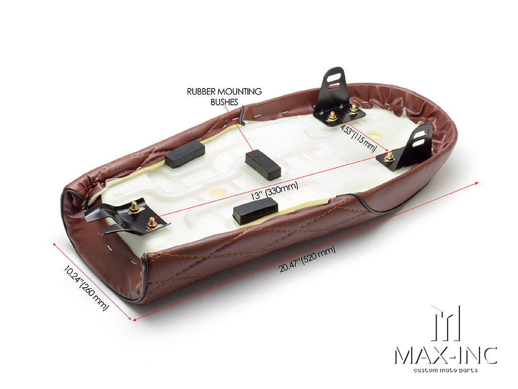 Brown Diamond Stitch Universal Scrambler Motorcycle Seat