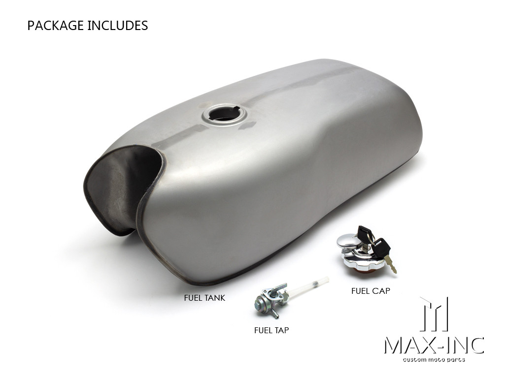 Rd Style Universal Unpainted 9L Fuel Tank + Fuel Cap + Fuel Tap