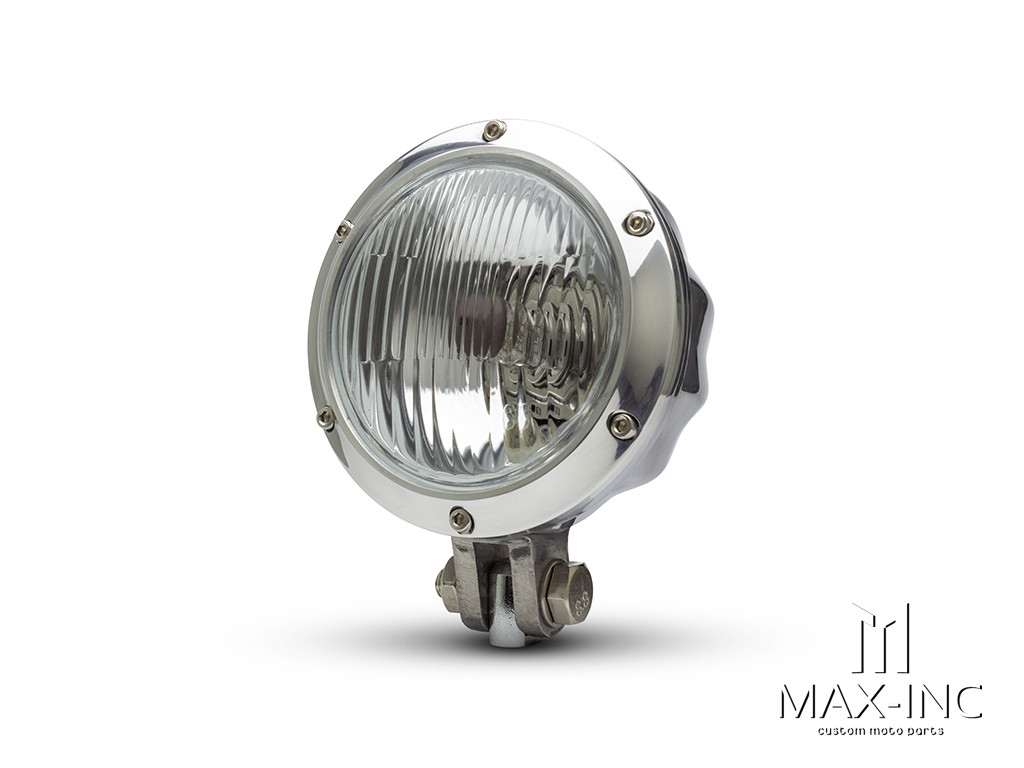4.75" Polished Alloy Bobber Style Headlight - 12v / 35w
