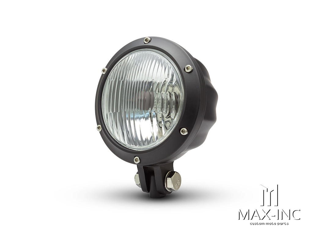 4.75" Black Alloy Bobber Style Headlight - 12v / 35w