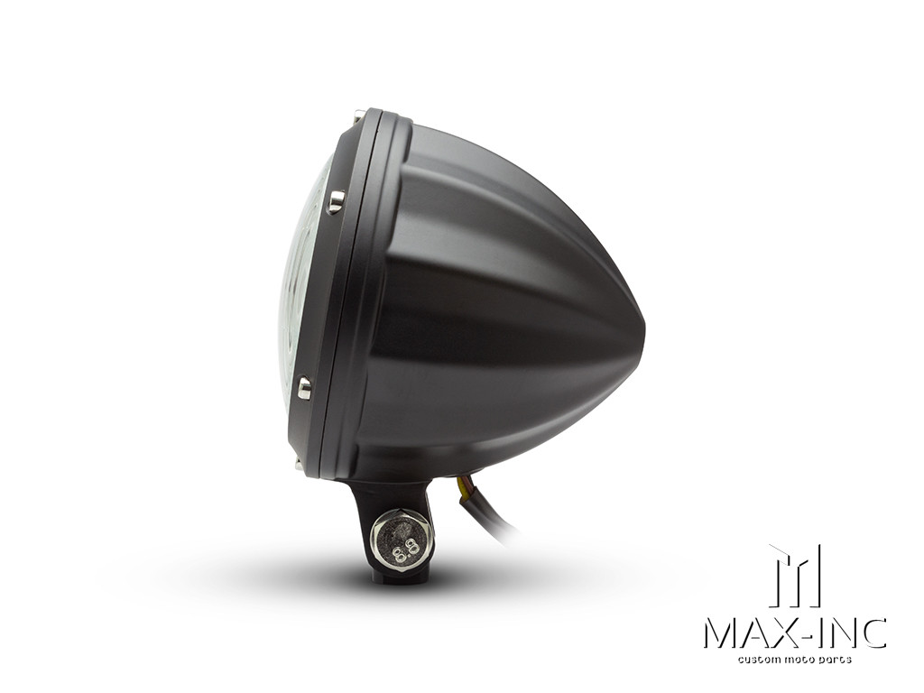 4.75" Black Alloy Bobber Style Headlight - 12v / 35w