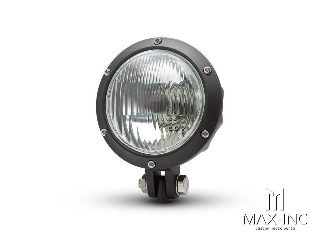 4.75" Black Alloy Bobber Style Headlight - 12v / 35w