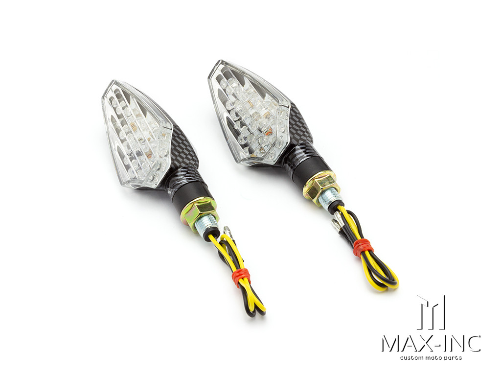 Carbon Pattern Full Size LED Turn Signals / Indicators - Emarked