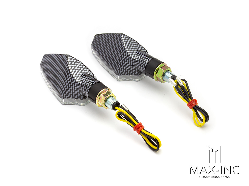 Carbon Pattern Full Size LED Turn Signals / Indicators - Emarked