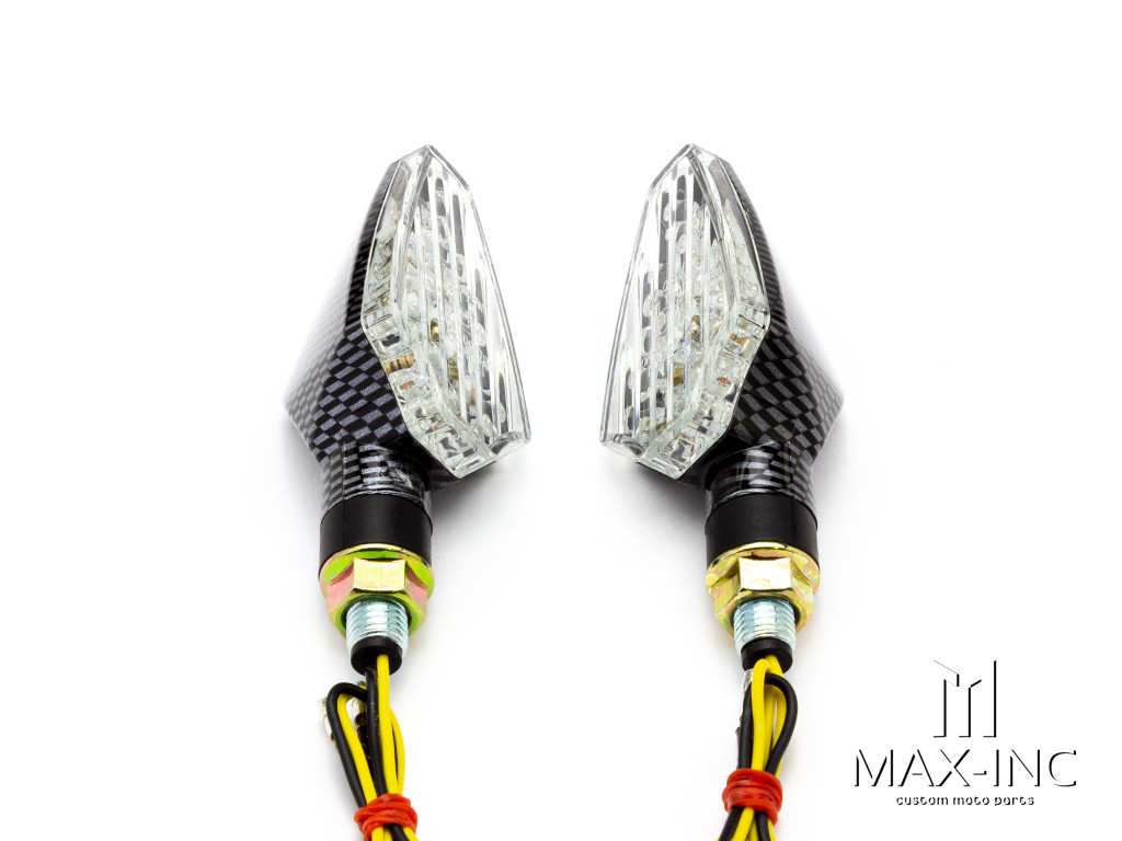 Carbon Pattern Full Size LED Turn Signals / Indicators - Emarked