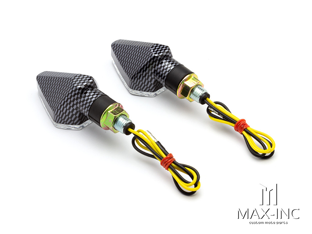 Carbon Pattern Mini LED Turn Signals / Indicators - Emarked