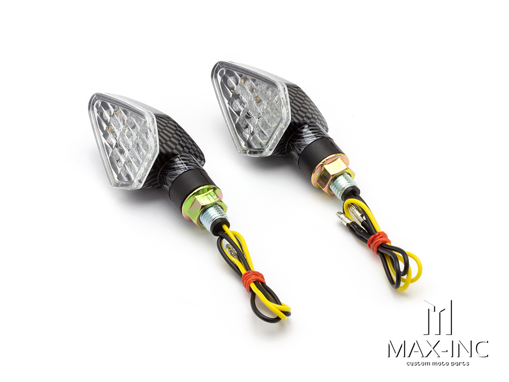 Carbon Pattern Mini LED Turn Signals / Indicators - Emarked