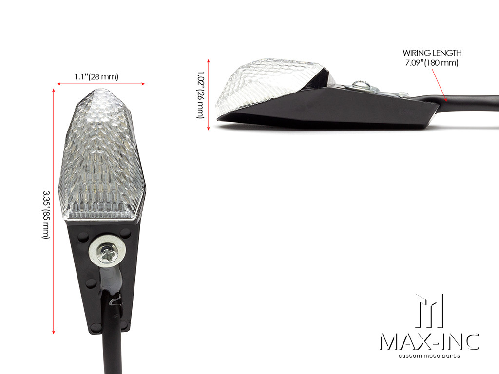 Black License Plate Mount Mini LED Turn Signals / Indicators - Emarked