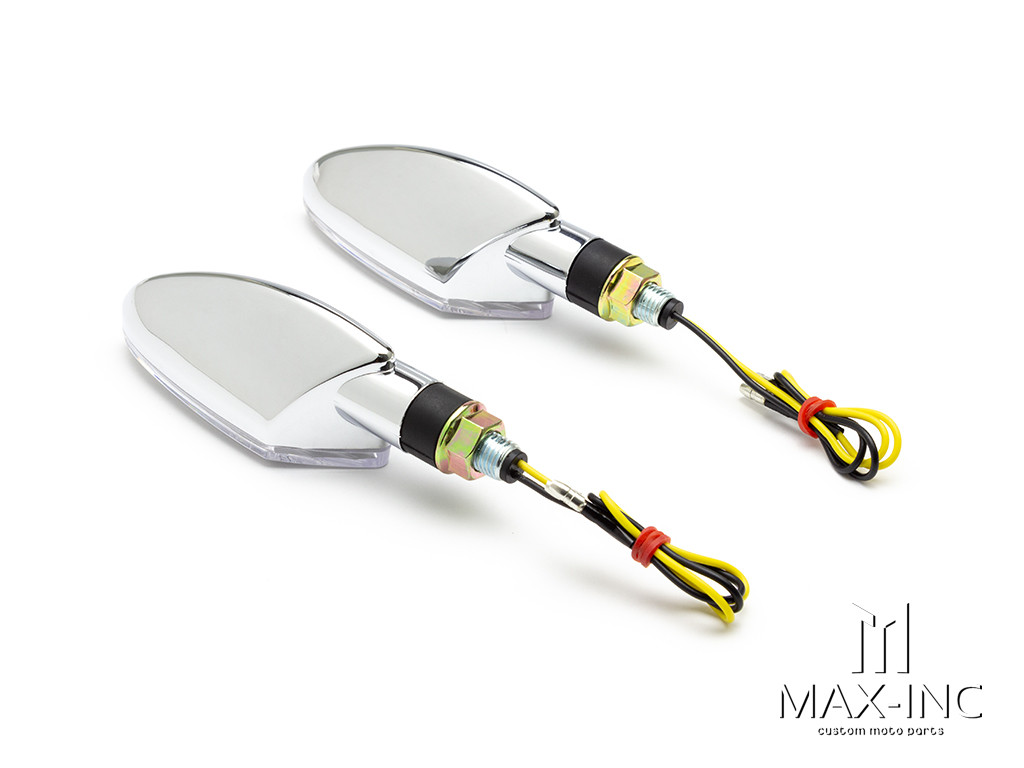 Chrome Full Size Spear Head LED Turn Signals / Indicators - Emarked