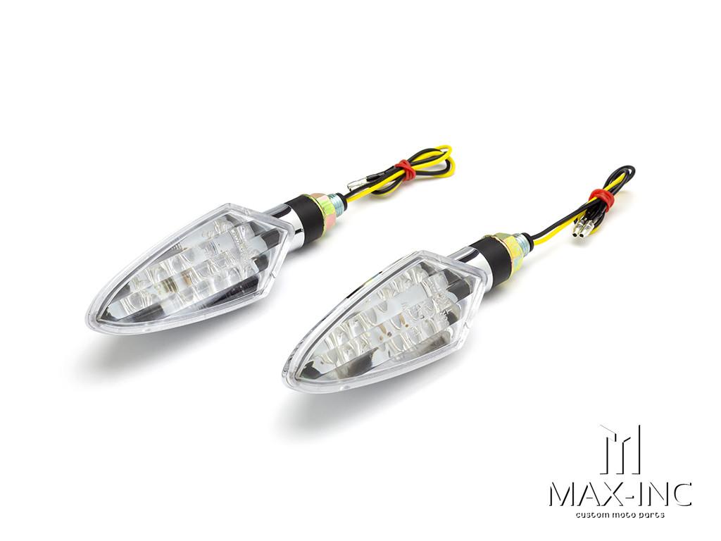 Chrome Full Size Spear Head LED Turn Signals / Indicators - Emarked