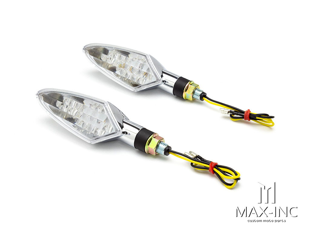 Chrome Full Size Spear Head LED Turn Signals / Indicators - Emarked