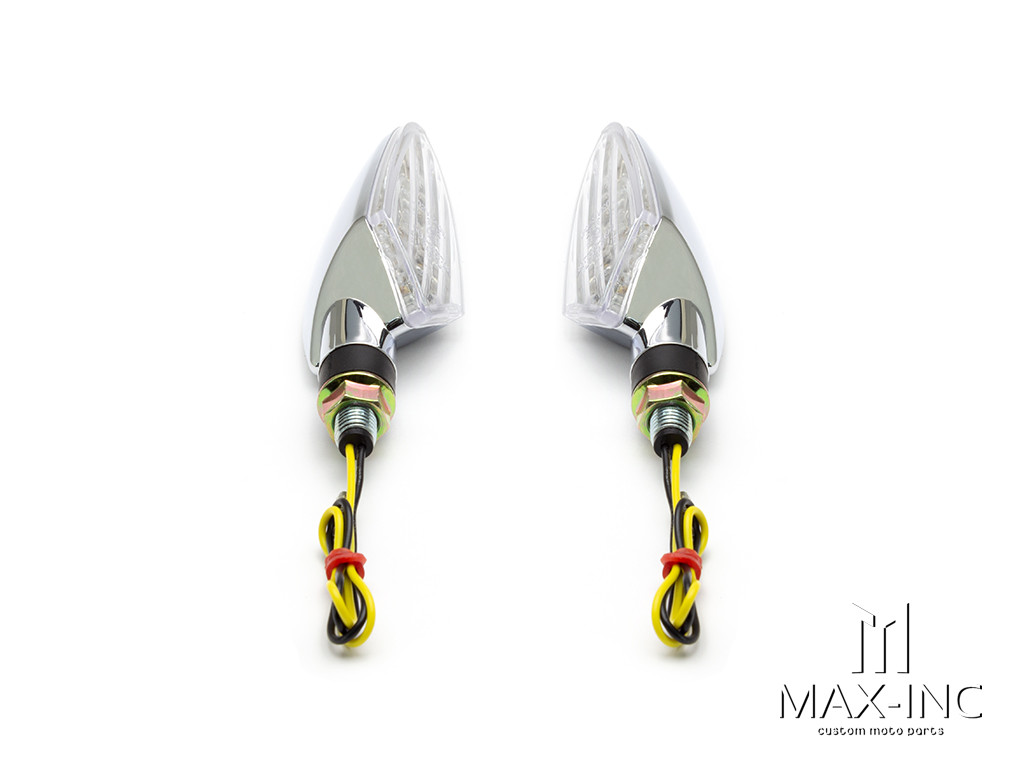 Chrome Full Size Spear Head LED Turn Signals / Indicators - Emarked