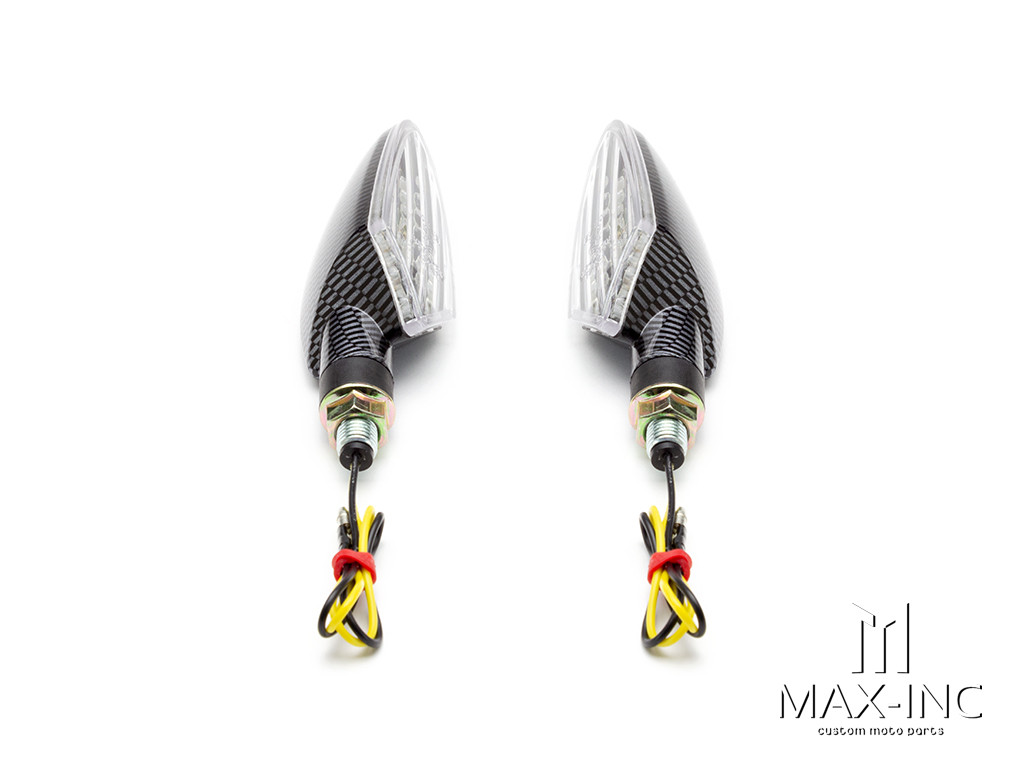 Carbon Pattern Full Size Spear Head LED Turn Signals / Indicators - Emarked
