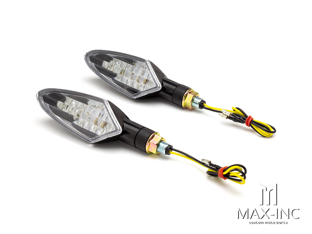 Black Full Size Spear Head LED Turn Signals / Indicators - Emarked