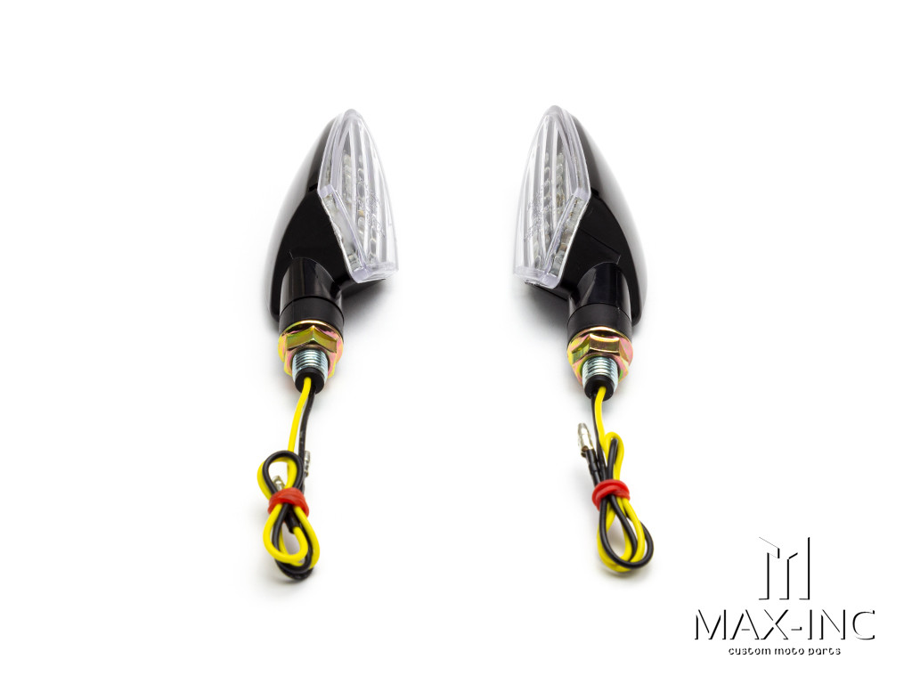 Black Full Size Spear Head LED Turn Signals / Indicators - Emarked