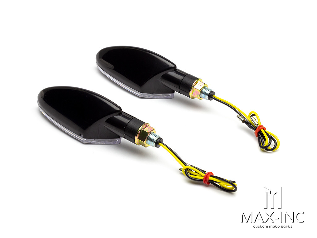 Black Full Size Spear Head LED Turn Signals / Indicators - Emarked