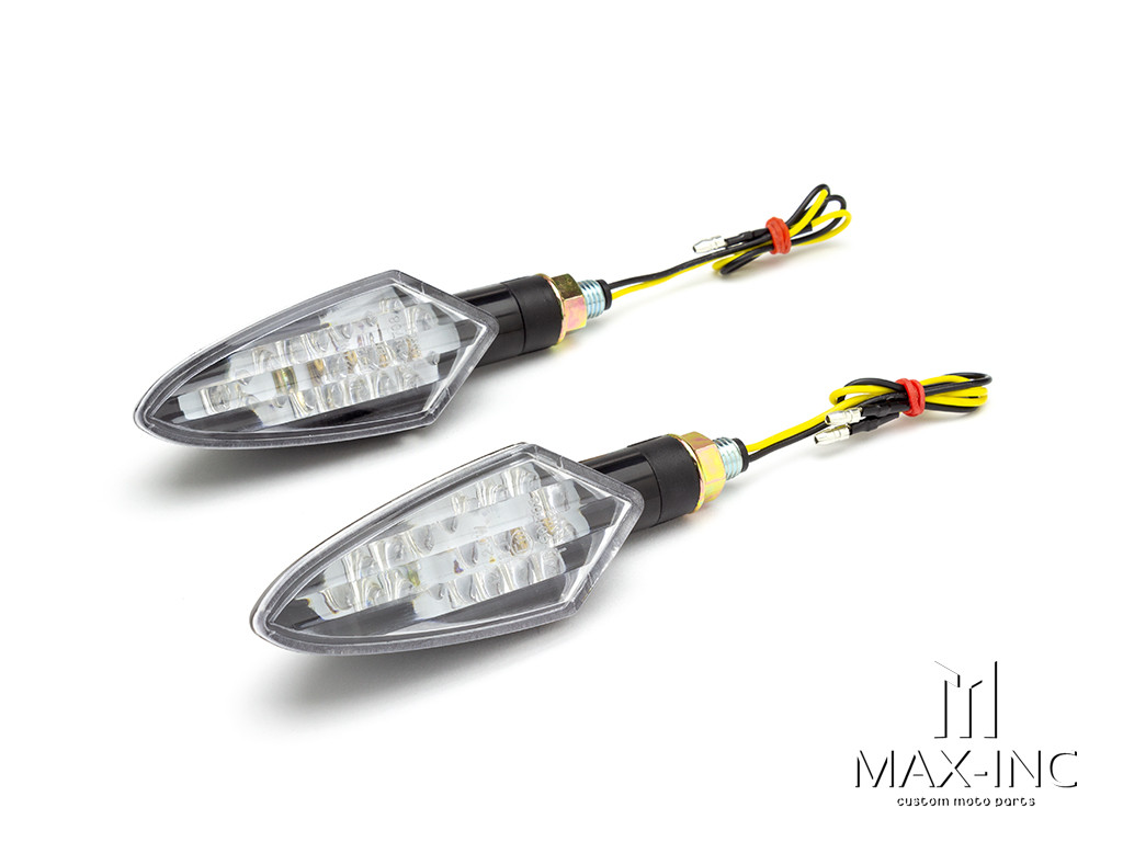Black Full Size Spear Head LED Turn Signals / Indicators - Emarked