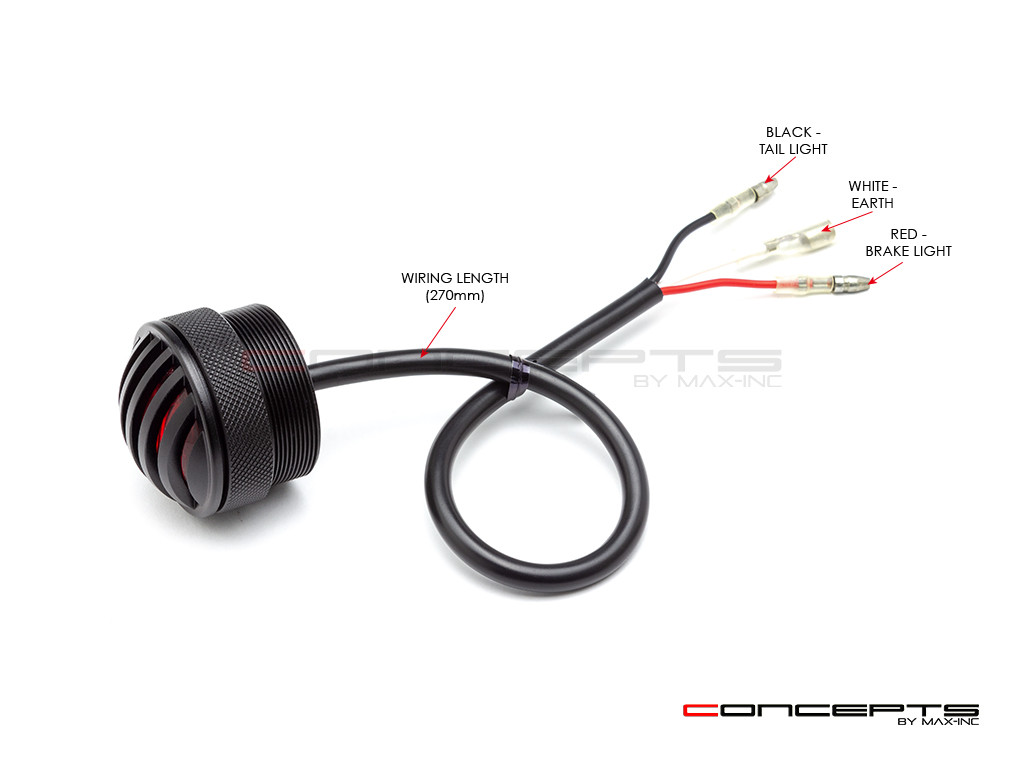 1.65" Matte Black Mini Flush Mount CNC Billet Alum Prison Grill LED Stop / Tail Light