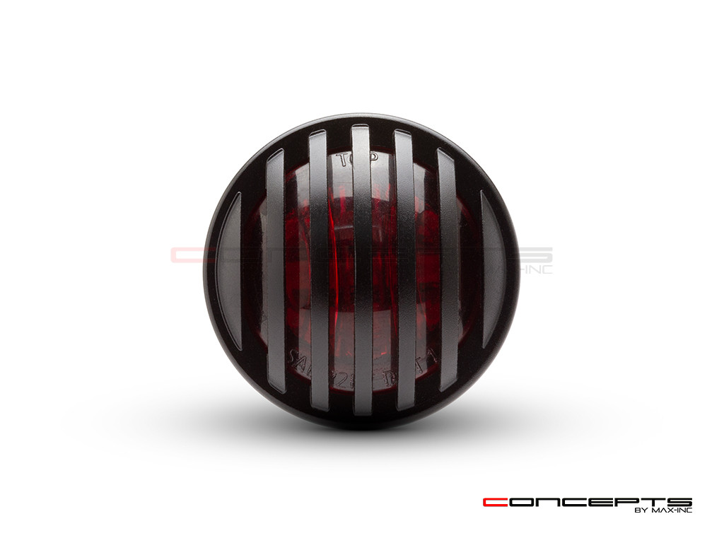 1.65" Matte Black Mini Flush Mount CNC Billet Alum Prison Grill LED Stop / Tail Light