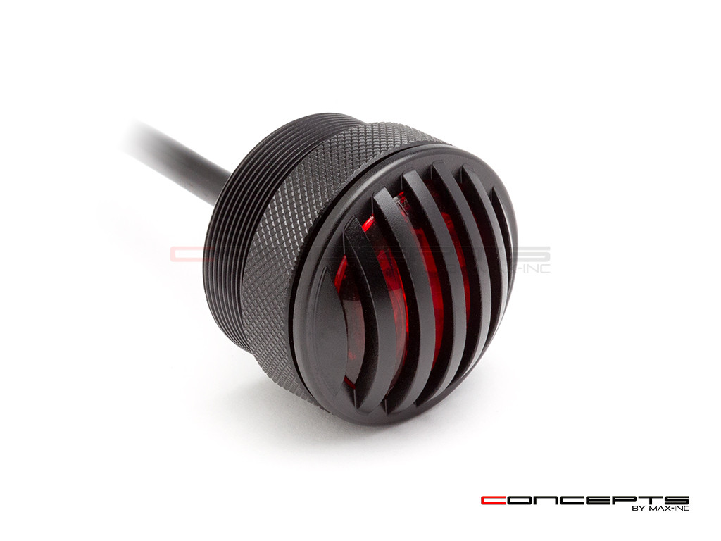 1.65" Matte Black Mini Flush Mount CNC Billet Alum Prison Grill LED Stop / Tail Light