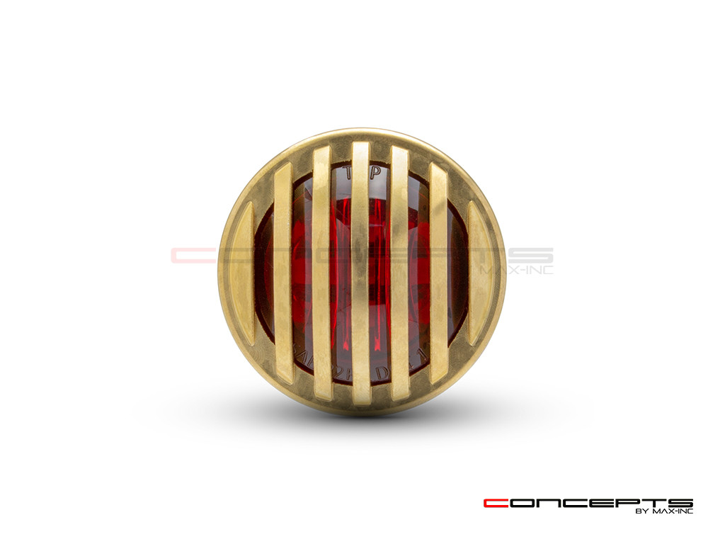 1.65" Solid Brass Mini Flush Mount CNC Machined Prison Grill LED Stop / Tail Light