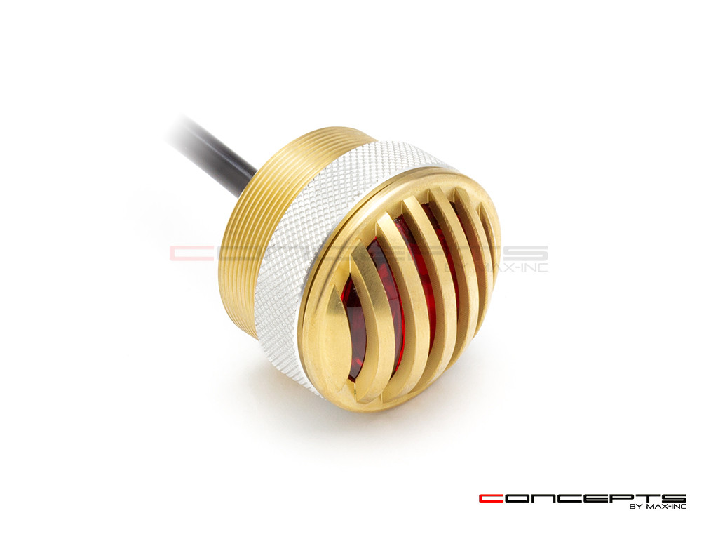 1.65" Solid Brass Mini Flush Mount CNC Machined Prison Grill LED Stop / Tail Light