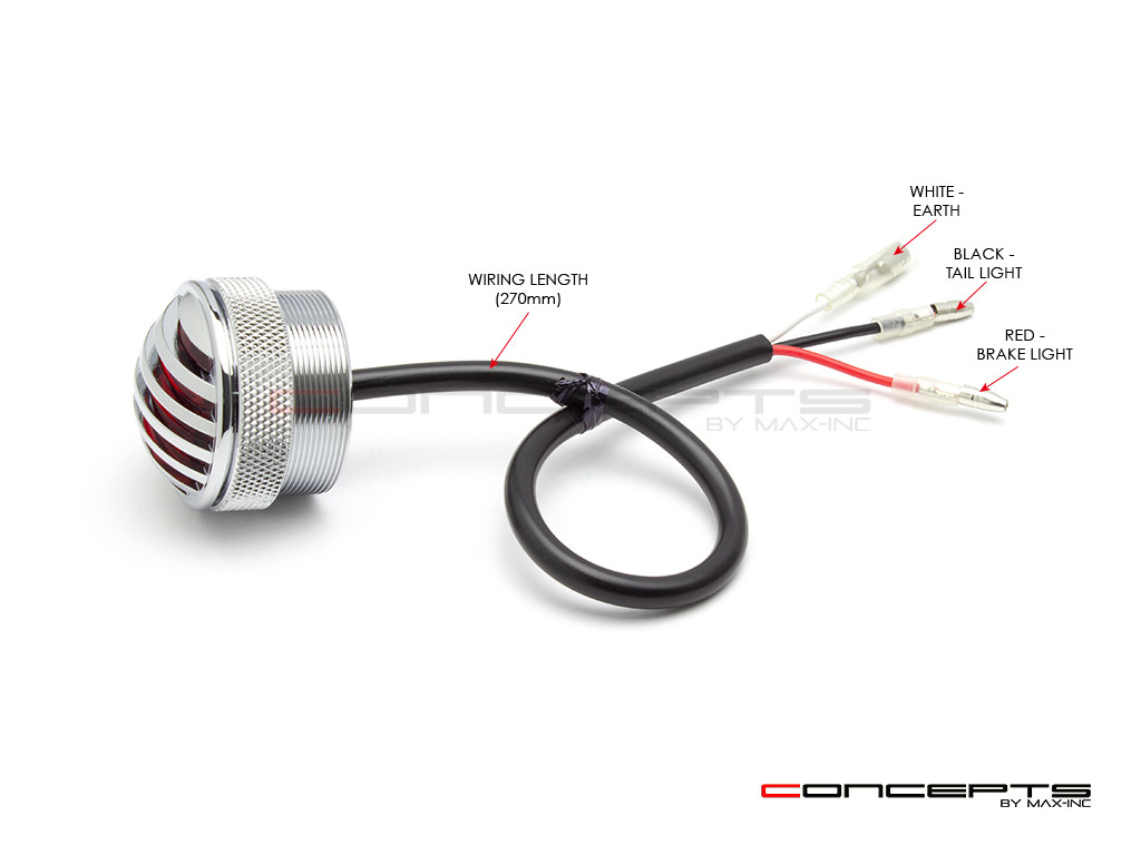 1.65" Chrome Mini Flush Mount CNC Billet Alum Prison Grill LED Stop / Tail Light