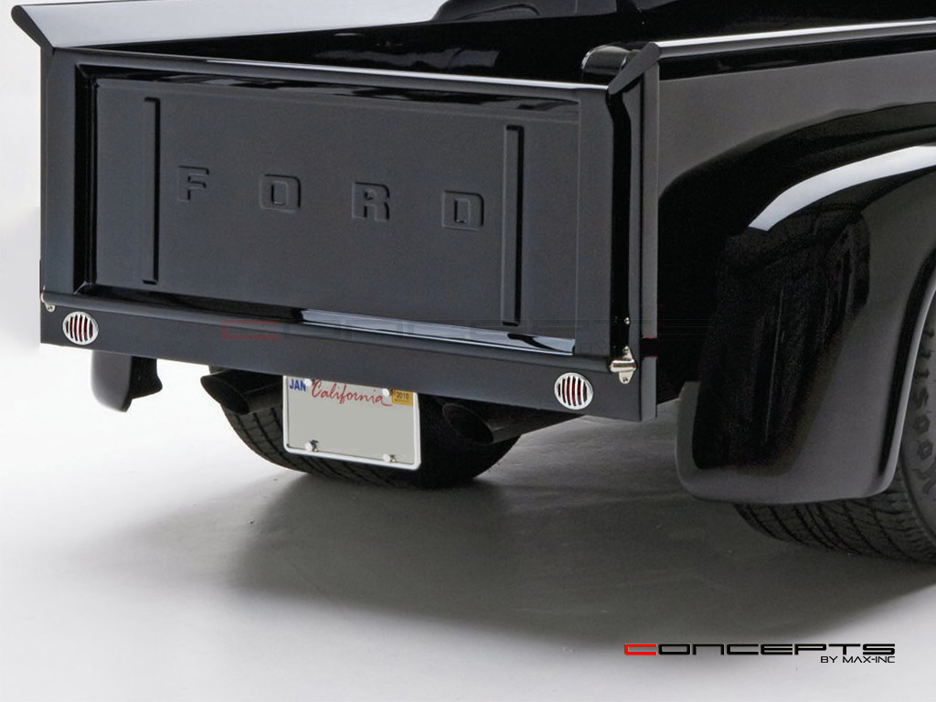 1.65" Chrome Mini Flush Mount CNC Billet Alum Prison Grill LED Stop / Tail Light