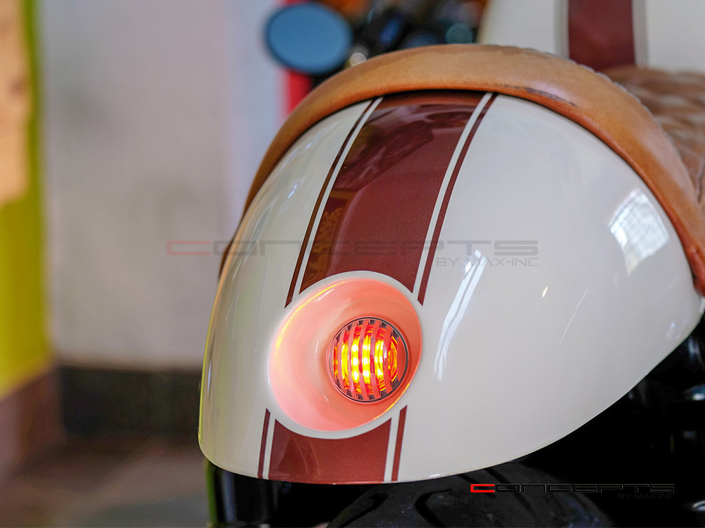 1.65" Chrome Mini Flush Mount CNC Billet Alum Prison Grill LED Stop / Tail Light