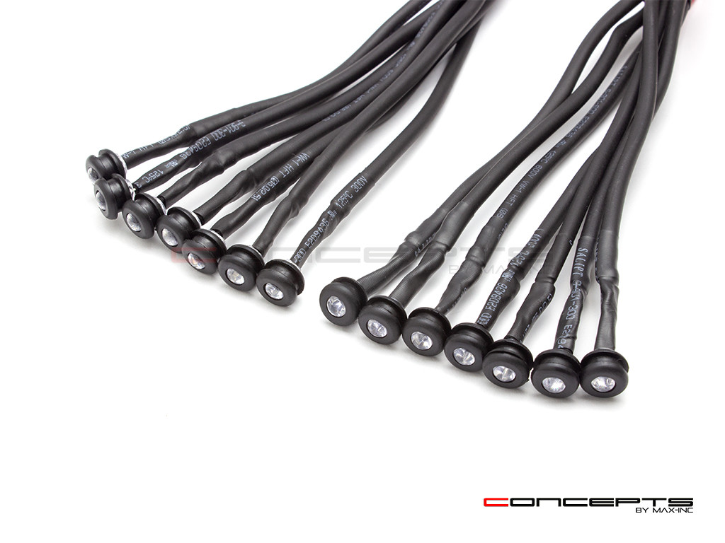 Green DIY Universal Fender Mount LED Auxiliary Light Set - 14 Piece