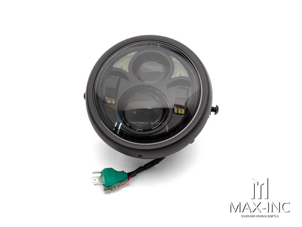 6.5" Metal Housing LED Quad Projector Headlight + DRLs - 40w