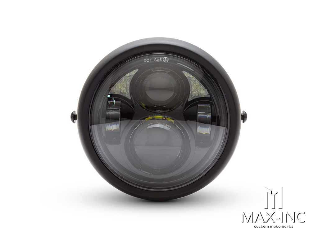 6.5" Metal Housing LED Quad Projector Headlight + DRLs - 40w