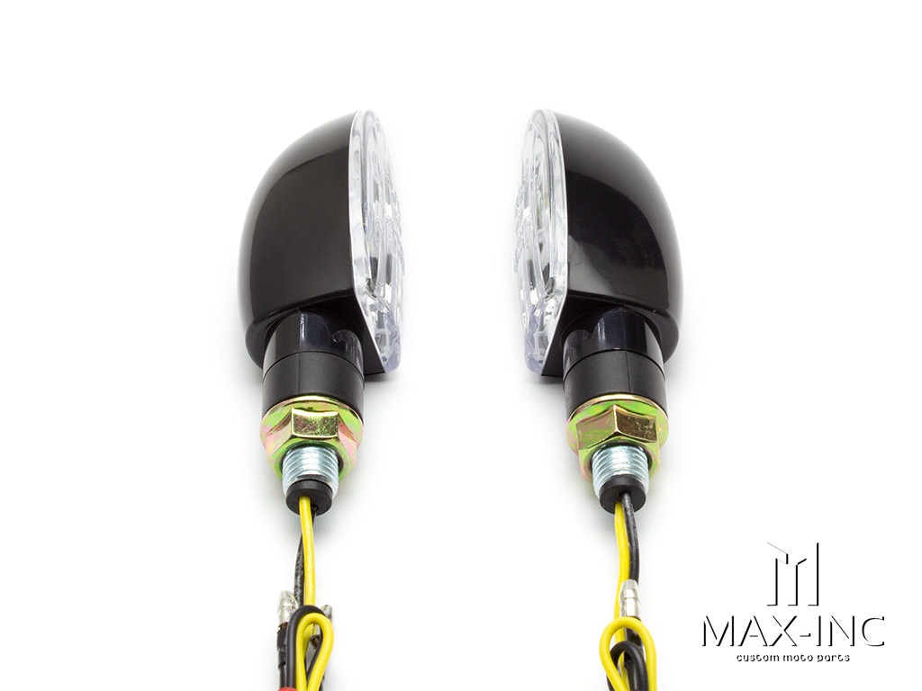 Black Super Bright Dual LED Turn Signals / Indicators - Emarked